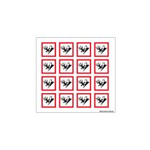 Signaletique.biz France - Planche de Pictogrammes risques pour l'environnement (SGH09PL) - Planche de 16 adhésifs - 40 x 40 mm