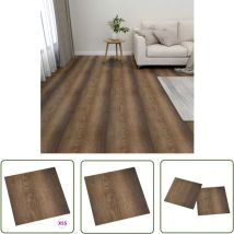 Jinlefu - The Living Store Dalles de plancher autoadhésives 55 pcs pvc 5,11 m² marron - Carrelage Pvc - Dallettes De Sol - Planchers Autocollants
