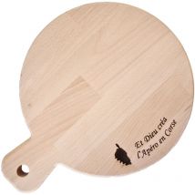Qualiart - Planche ronde en bois de hêtre gravé