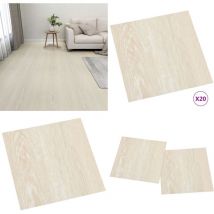 Dalles de plancher autoadhésives 20 pcs pvc 1,86 m² beige - Carrelage Pvc - Dallettes De Sol - Planchers Autocollants - Revêtement De Sol - Parquet