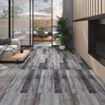 INLIFE Planches de plancher PVC 5,02 m² 2 mm Autoadhésif Gris brillant