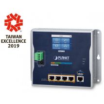 Planet - Technology IP30 Industrial Wall-Mount Gigabit Router with 4-Port, WGR-500-4PV (Gigabit Router with 4-Port 802.3at PoE+ and lcd Touch Screen