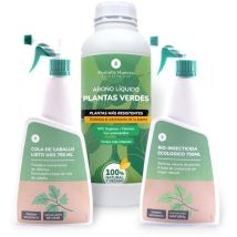 Planeta Huerto - Pack Cuidados para Plantas de Interior - Abono Líquido, Bio-Insecticida y Cola de Caballo Fungicida