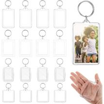 Ynkkvre - Porte-clés pour cadre photo 16 pièces, porte-clés photo en acrylique, porte-clés, cadeau pendentif cadre photo, artisanat, cadeau pour