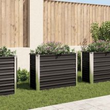 Furniture Limited - Lit surélevé de jardin Anthracite 100x40x77