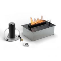 Planika - Senso Burner Brûleur bioéthanol avec panneau en verre - Autonomie 4,5 heures - Capacité 1,3 litres - Alimentation 230V - Usage intérieur