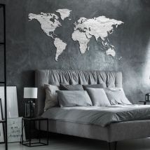 Montefioredesign - Planisfero da parete Bianco Frassino