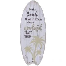 Mucola - Plankenschild Wanddeko Beach mit 3 Haken