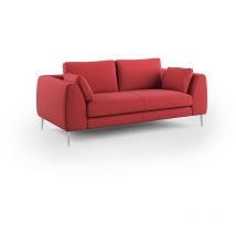 Divani.store - Plano Canapé moderne en microfibre technique détachable T11 176 cm rouge