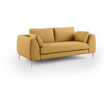 Plano modernes Sofa aus abwaschbarer technischer Mikrofaser T11 176 cm gelb