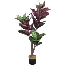 Decovego - Planta de Caucho Caoutchouc Plante Arbre Artificielle Plastique 110 cm
