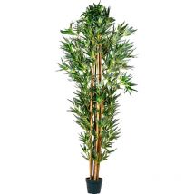 Plantasia - Arbusto in bambù, Tronco in Vero Legno, Albero Artistico, pianta Artificiale, Albero di bambù. Variante: 160, 190 o 220 cm.