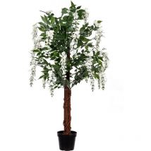 Albero di glicine artificiale 120 cm, 756 foglie, crema - Plantasia