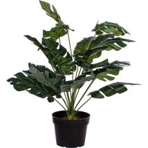 Pianta Artificiale - Monstera Deliciosa, Decorativo, con Vaso, da Interno, Realistico, Alta 60 cm - Pianta Finta, Plastica, Arredo, Decorazione Casa,