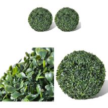 Plante artificielle 2 pcs 27 cm - Buisson Artificiel - Plante Artificielle - Décoration Intérieure - Décoration Extérieure - Boule De Buis - Home &