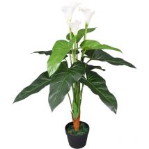 Décoshop26 - Plante artificielle Plante Déco Fleur Artificielle avec pot Lis Calla 85 cm Blanc 41351