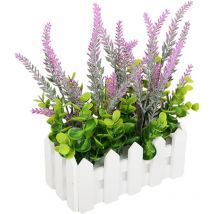Plante Artificielle en Pot, Ornement de Bureau, Fausses Fleurs en Pot dans Une clôture, pour décoration de pièce extérieure, Salle de Bain,