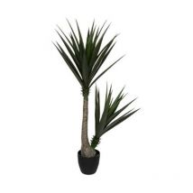 Plante Artificielle en Pot "Yucca" 130cm Vert & Noir