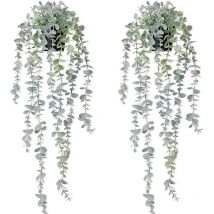 Plante Artificielle Tombante, 2 Plantes Artificielle avec Pots, Plantes artificielles Interieur, Fausse Plante en Pot, Extérieure Intérieure