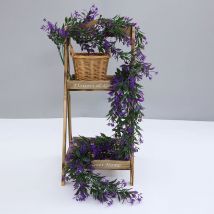 Plante Artificielle Tombante Interieur Exterieur, 2 Pièces Fausse Plante Suspendue Decoration Mariage Balcon Jungle Chambre Terrasse Maison,Violet
