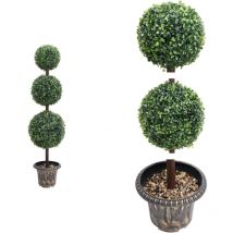 Plante de buis artificiel avec pot Forme de boule Vert 118 cm - Plante Artificielle - Plante De Buis - Décoration Intérieure - Fleur Artificielle