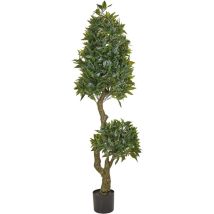 Beliani - Plante Laurier Artificielle en Pot Noir Plastique 160 cm Décoration d'Intérieur Laurel