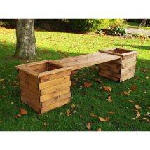 Wooden Garden Square Raised Planter Bench Seat - Charles Taylor