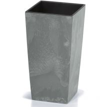 DEUBA Square Concrete Effect Plant Pot Textured Look with Shelf Insert UV Proof Grey, 91 Liter (de)