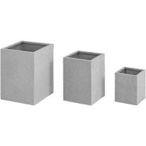 Royal Catering - Planter Pots Set of 3 Stainless Steel with Sandstone Optics