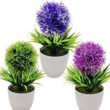 Plantes Artificielles Arbre Topiaire Artificiel en Pot Arbre Artificiel en Forme de Boule Fausse Herbe Verte Fraîche Arbustes Bonsaï Verdure pour la