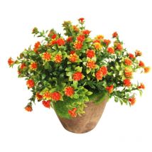 Plantes artificielles Plantes artificielles Plantes artificielles Bonsaï décoratif Fleur en plastique pour la décoration de la maison (Orange)