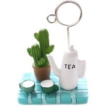 Plantes succulentes Micropaysage Clips mémo Message Photo Holder Stand (théière)