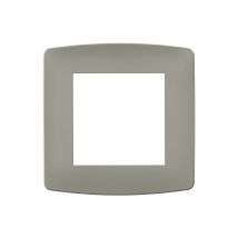 Plaque de finition polycarbonate - 1 poste - esprit Couleur Taupe