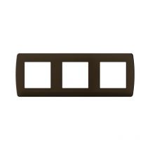 Plaque de finition polycarbonate - 3 postes - esprit Couleur Chocolat