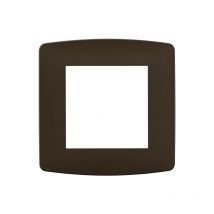 Plaque de finition polycarbonate - 1 poste - esprit Couleur Chocolat