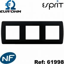 Eur Ohm - Plaque de finition anthracite 1 à 3 postes esprit - type de plaque de finition - Anthracite - Plaque 3 Postes