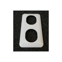 Plaque de finition blanche 2 postes 4 modules vertical entraxe 71mm série Ovalis schneider