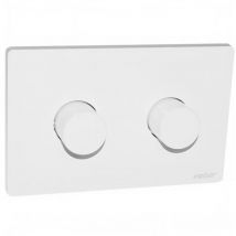 Plaque de commande wc encastré Winner et Cubik, double touche blanche