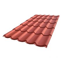 Mccover - Plaque acier galvanisé laqué mat aspect tuile l 1,95 m / l 1,04 m - Coloris - Brun rouge mat, Largeur - 1,04 m, Longueur - 1,95 m