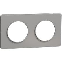 Schneider Electric - odace touch, plaque alu 2 postes horiz. ou vert. entraxe 71MM