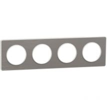 Odace Touch plaque horiz./vert. entraxe 71mm schneider Entraxe en mm: 71mm - Nombre de Poste: 4 - Gamme: alu brossé - Prix public: 71,32