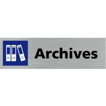 Pictogramme archives (Q0115).- Adhésif aspect aluminium brossé -