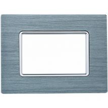 Ettroit - Plaque aluminium 3 places couleur argent Série solaire compatible Matix