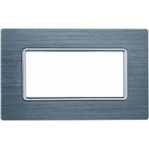Plaque aluminium 4 places couleur argent Série solaire compatible Matix