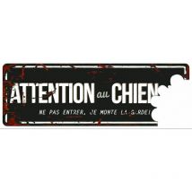 Plaque 'attention au chien' Couleur : Gris