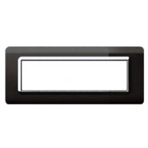AVE - Plaque Technopolymère système 44 noir chrome absolu cadre 7 modules 44PY07NAL