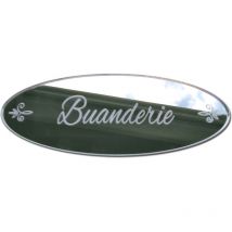 Plaque Buanderie Adhésive. Plaque de Porte Buanderie. Plaque miroir à Coller. Plexi Miroir. Plaque de Porte Maison Style Shabby