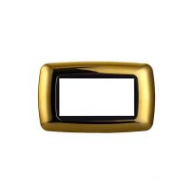 Plaque compatibles Bticino Livinglight 4 modules plastique convexe couleur or brillant
