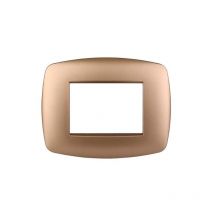 Plaque compatible Bticino Livinglight 3 modules slim plastique, coloris or - LN87311 - Ettroit