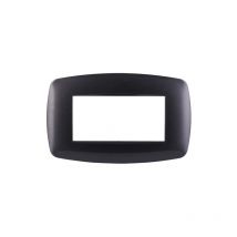 Plaque compatible Bticino Livinglight 4 modules slim plastique, coloris acier foncé - LN87407 - Ettroit